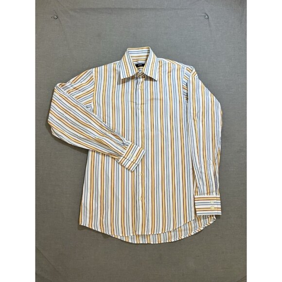 Hugo Boss Other - Hugo Boss Shirt Mens 38 15 Multicolor Striped Button Up Long Sleeve Regular Fit
